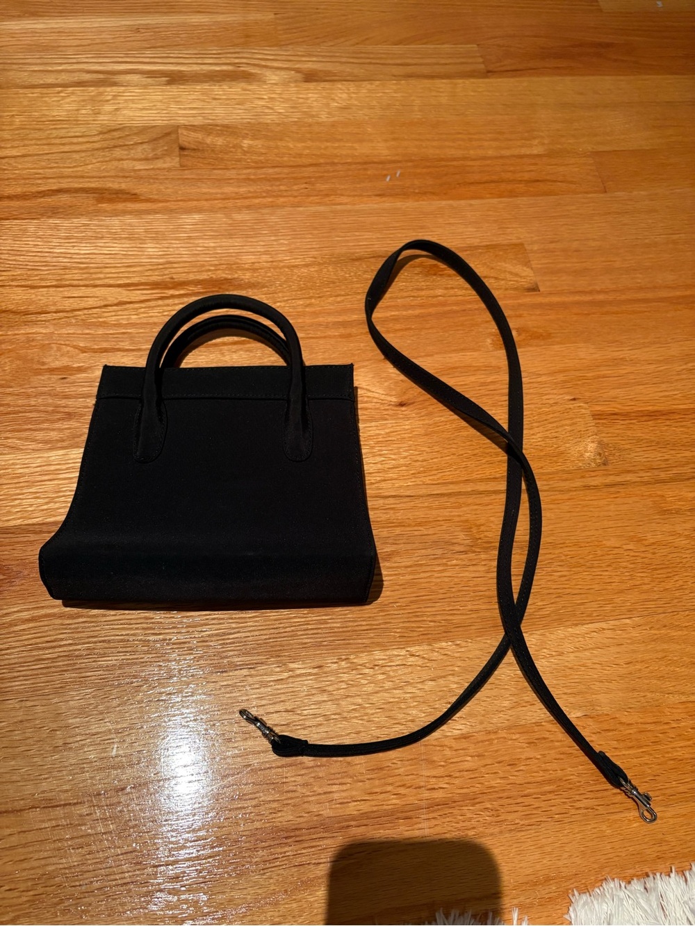 Vintage Nine West Black Mini Tote with Removable Strap